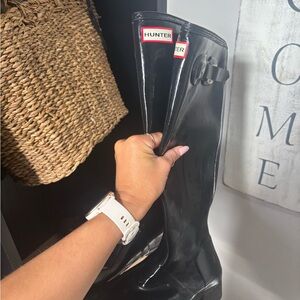 Hunter Glossy Black Boots